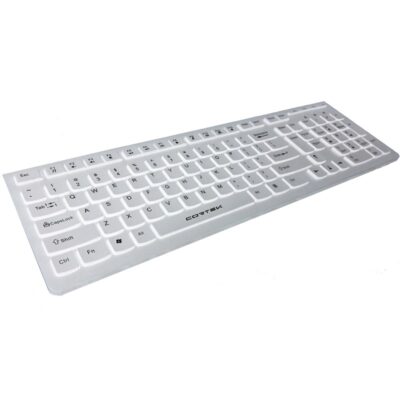 TASTIERA USB PER PC DESKTOP CORTEK KBCHOB CHOCOLATE BIANCA TASTI PIATTI