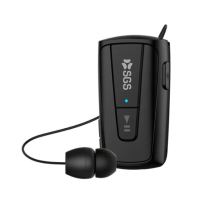 SGS REEL AURICOLARE WIRLESS ROLLER CON CAVO RETRAIBILE E CLIP